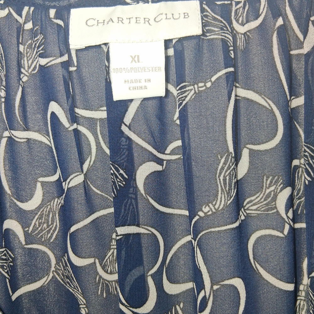 Charter Club Blue and White Blouse